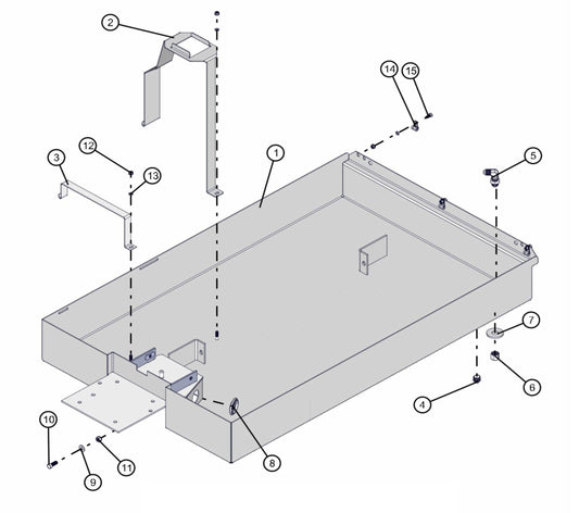 Containment Tray Assembly Parts for V-Series 50 & 60Hz Night Light Pro II (0001PRO2V11 TO 0380PRO2V14) by Allmand
