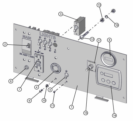 Kubota Deep Sea Control Panel Assembly Parts for V-Series 50 & 60Hz Night Light Pro II (0001PRO2V11 TO 0380PRO2V14) by Allmand