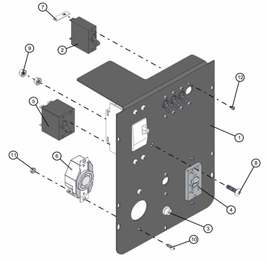 Outlet Panel (Old Style) Assembly Parts for V-Series 50 & 60Hz Night Light Pro II (0001PRO2V11 TO 0380PRO2V14) by Allmand