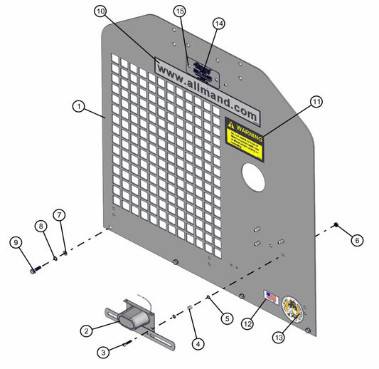 AS3000 Rear Panel Assembly Parts for V-Series 50 & 60Hz Night Light Pro II (0001PRO2V11 TO 0380PRO2V14) by Allmand
