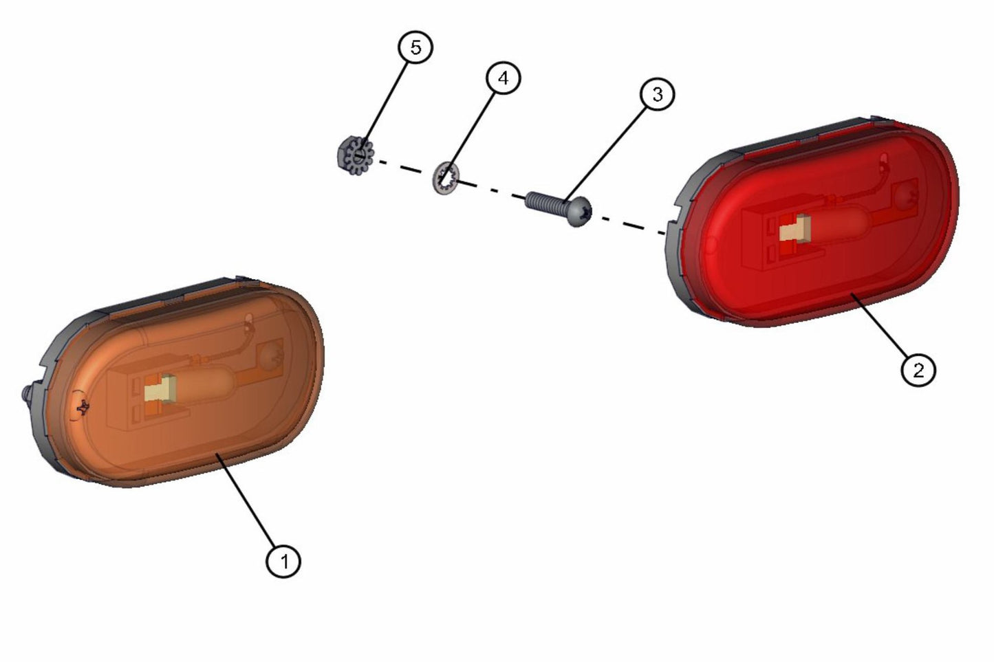 Marker Lights Assembly Parts for V-Series 50 & 60Hz Night Light Pro II (0001PRO2V11 TO 0380PRO2V14) by Allmand