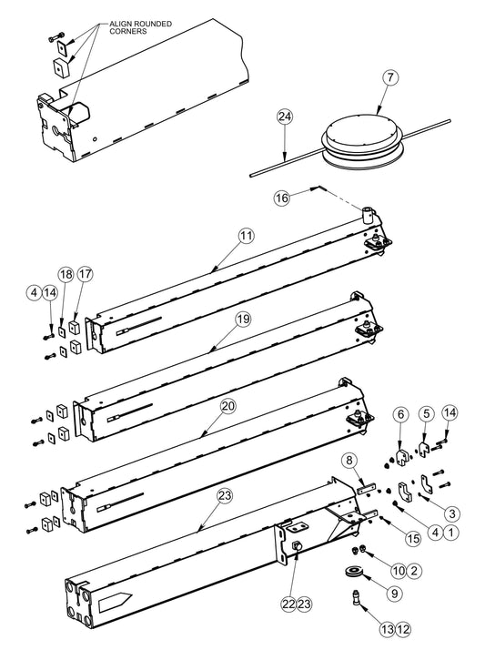 Lower Sections Assembly Parts for V-Series Night-Light Pro CE (0001PROV08CE TO 9999PROV11CE) by Allmand