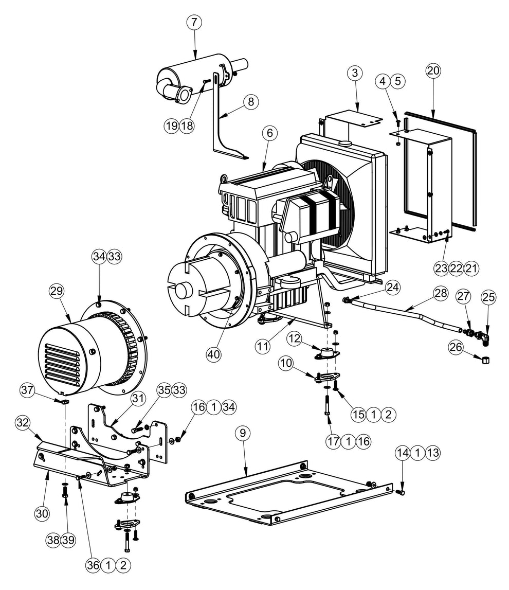 Lombardini Assembly Parts for V-Series Night-Light Pro CE (0001PROV08CE TO 9999PROV11CE) by Allmand