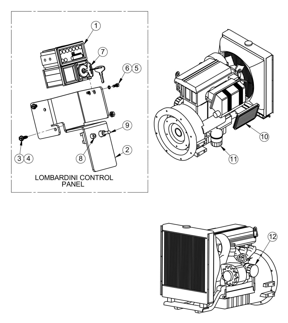 Lombardini Controls Assembly Parts for V-Series Night-Light Pro CE (0001PROV08CE TO 9999PROV11CE) by Allmand