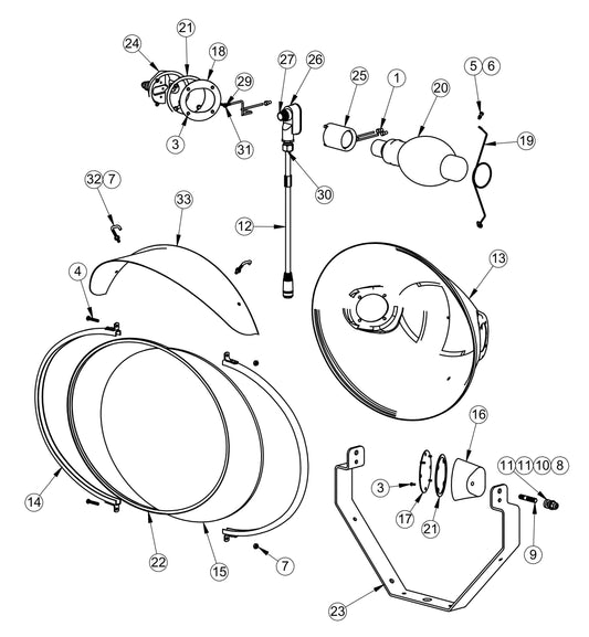 SHO 1000 Lamp Holder Assembly Parts for V-Series Night-Light Pro Domestic (0001PROV10 TO 9999PROV11) by Allmand