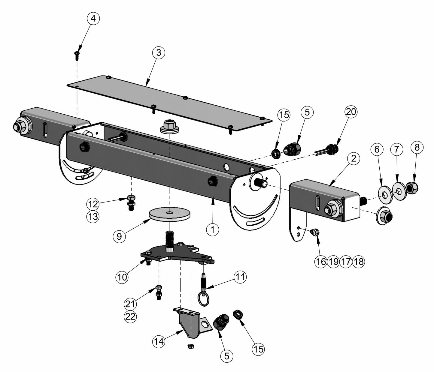 Light Bar Assembly Parts for V-Series Night-Light Pro Domestic (0001PROV10 TO 9999PROV11) by Allmand