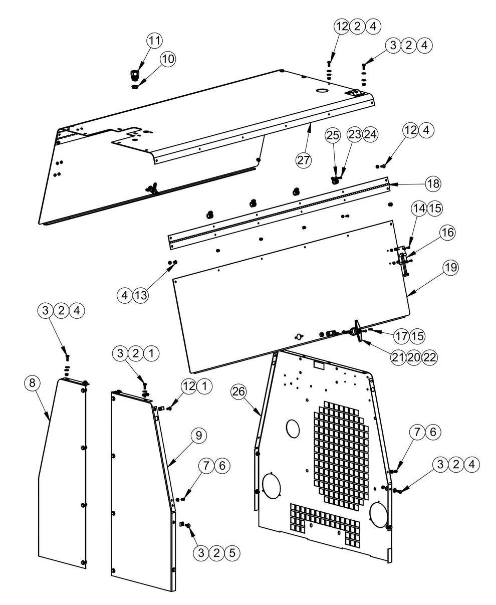 Panels Assembly Parts for V-Series Night-Light Pro Domestic (0001PROV10 TO 9999PROV11) by Allmand