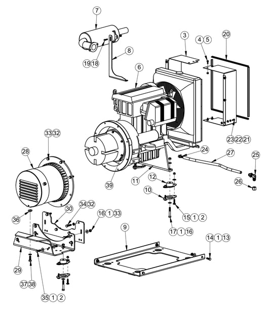 Lombardini Assembly Parts for V-Series Night-Light Pro Domestic (0001PROV10 TO 9999PROV11) by Allmand