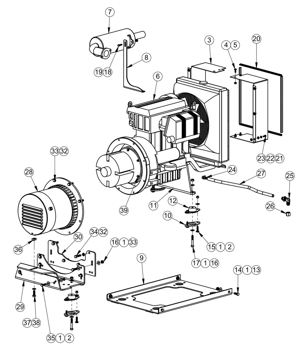 Lombardini Assembly Parts for V-Series Night-Light Pro Domestic (0001PROV10 TO 9999PROV11) by Allmand