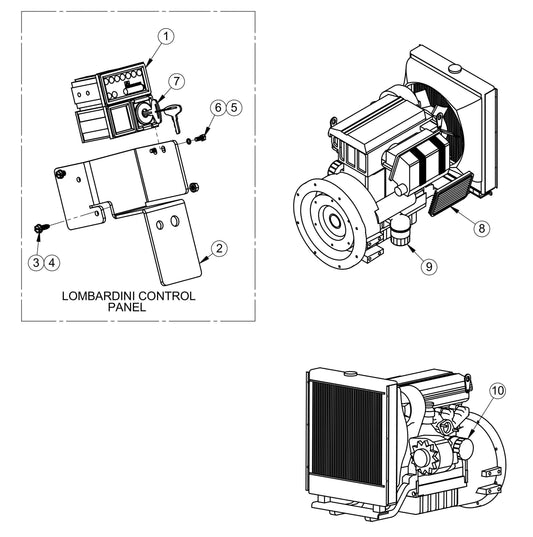Lombardini Controls Assembly Parts for V-Series Night-Light Pro Domestic (0001PROV10 TO 9999PROV11) by Allmand