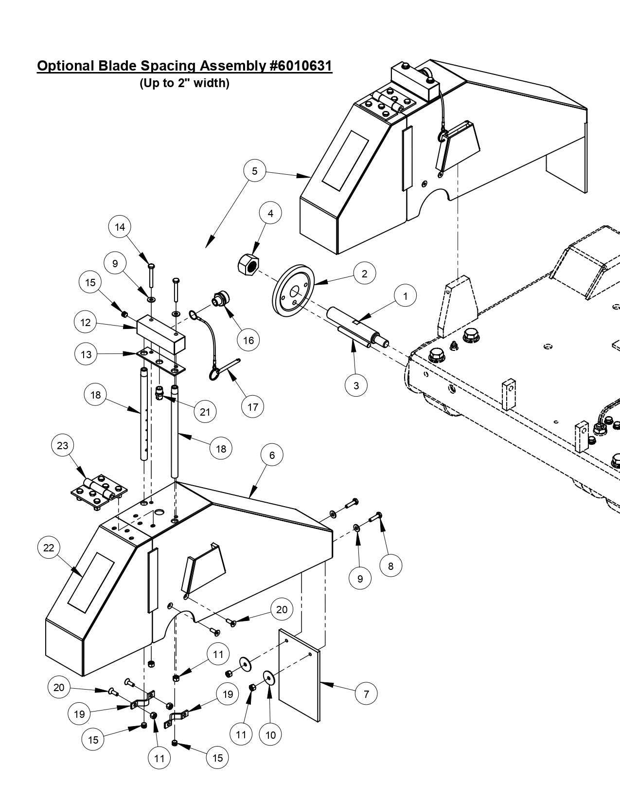 CC3538 JK Blade Spacing Assembly (Up to 2&quot; width)