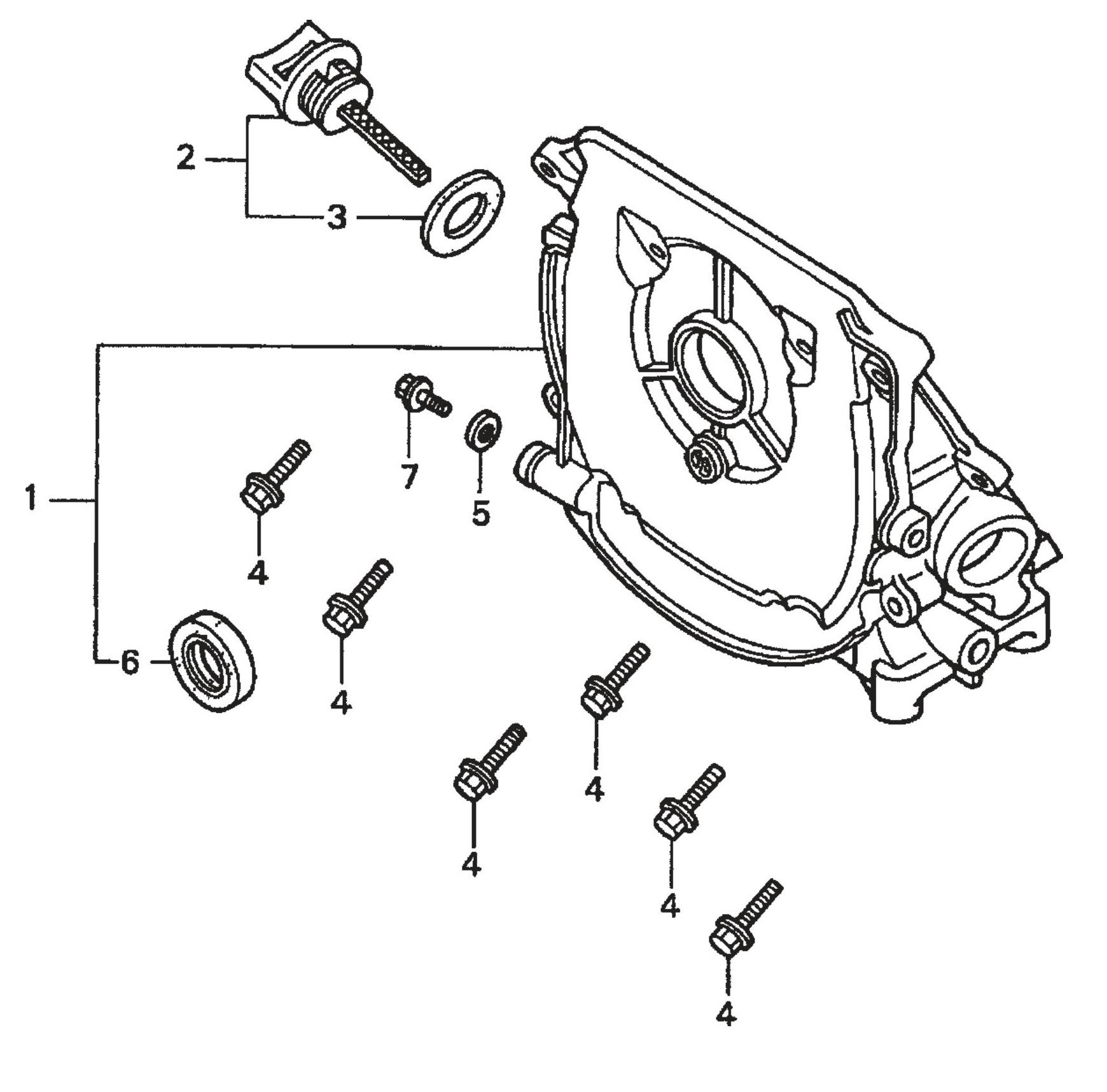 BP-25H Honda GXH50QXA Engine —Oil Case Assembly Parts By Multiquip