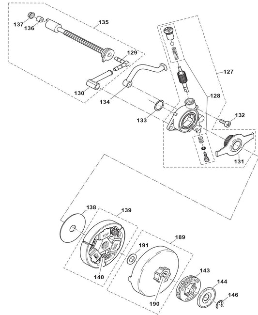 Oil Pump, Clutch Assembly Parts For EA7300PR, EA7301PR Gas Chain Saw Parts by Makita
