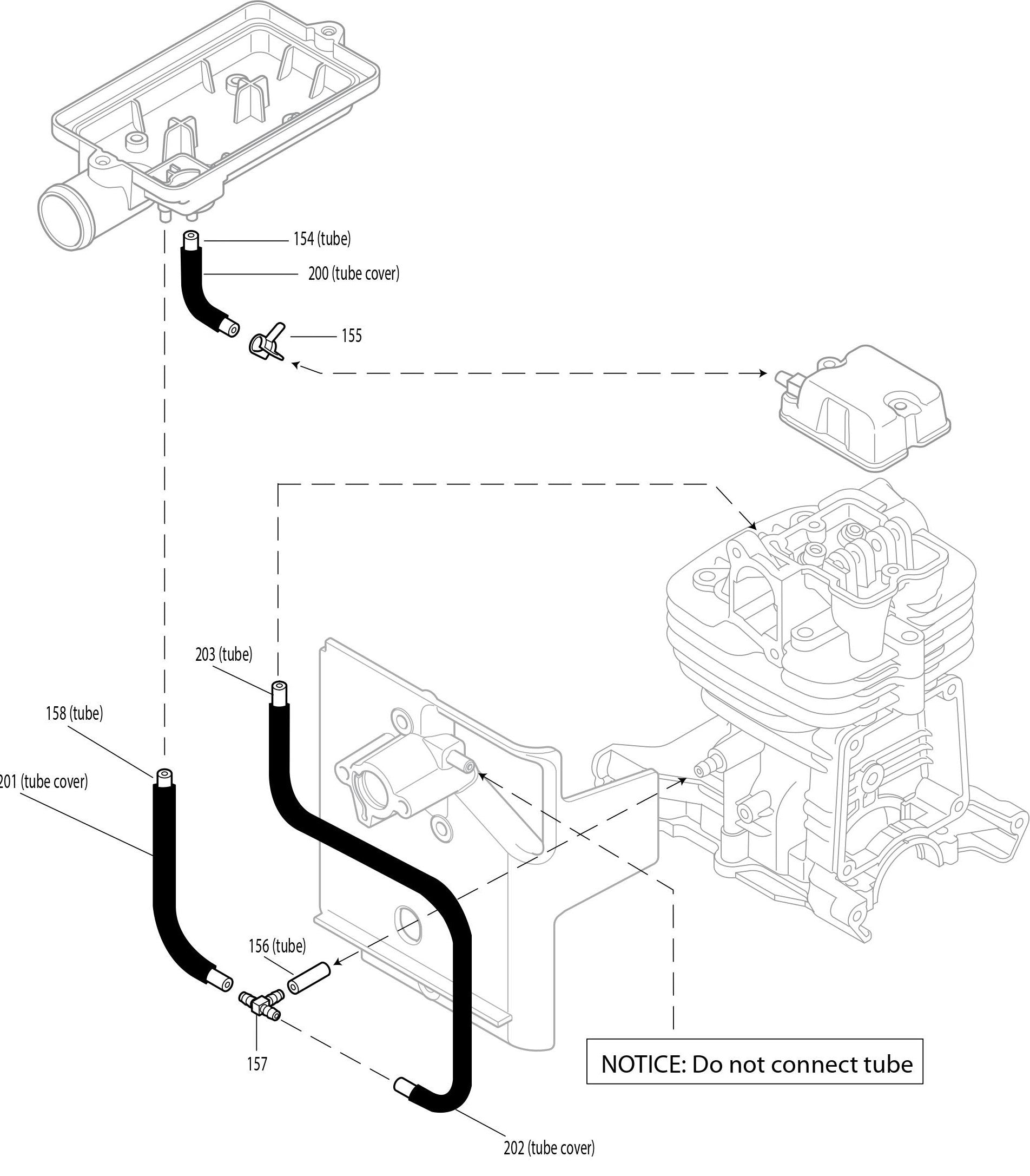 Oil Tube Assembly Type-2 Assembly Parts For BBX7600N Blower Parts By Makita