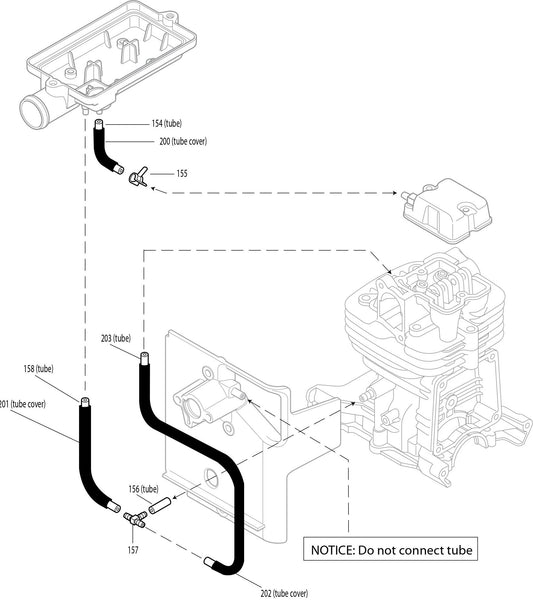 Oil Tube Assembly Type-2 Assembly Parts For BBX7600N Blower Parts By Makita