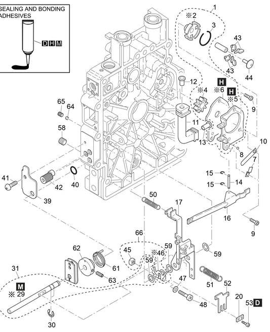 MVH308DZ HATZ 1B30 Engine Oil Pump And Governor Assembly Parts