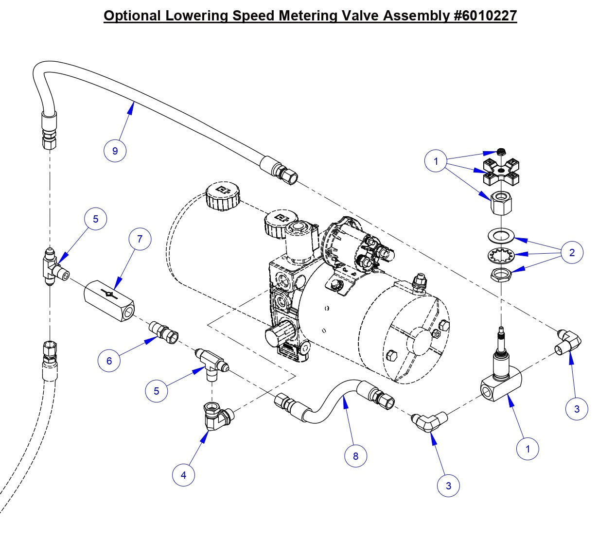 CC6561/CC6561-3/CC6571/CC6571-3 Optional Lowering Speed Metering Valve Assembly