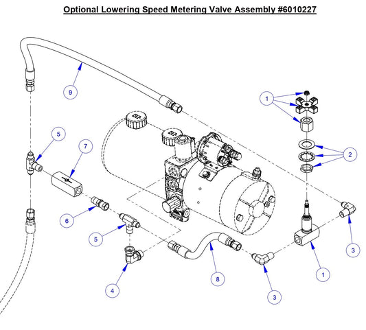 CC6561/CC6561-3/CC6571/CC6571-3 Optional Lowering Speed Metering Valve Assembly