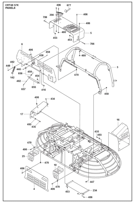 Panels  Parts For Ride On Trowel CRT 48 Diesel By Husqvarna