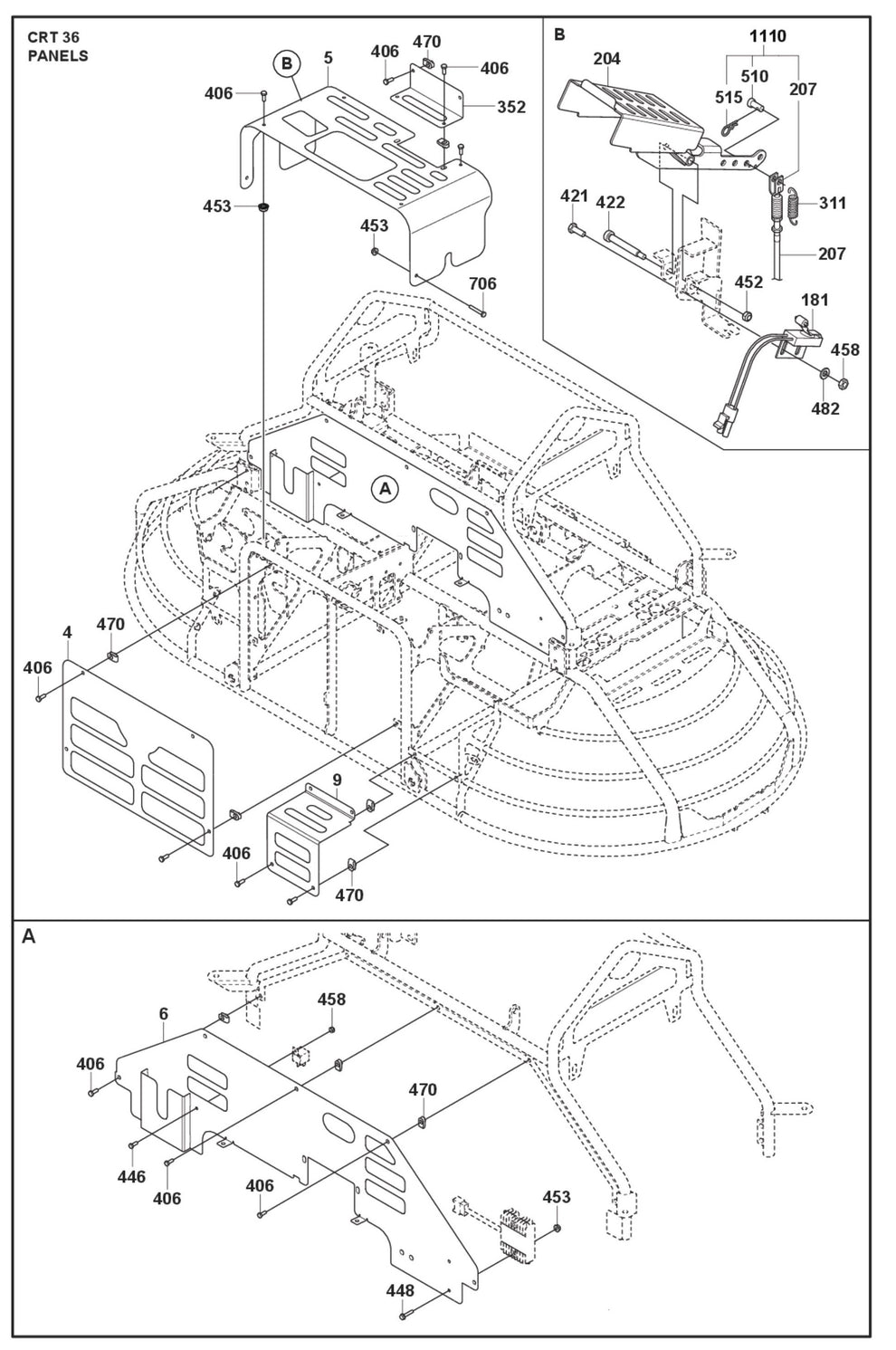 Panels Parts For Ride On Trowel CRT 36 By Husqvarna