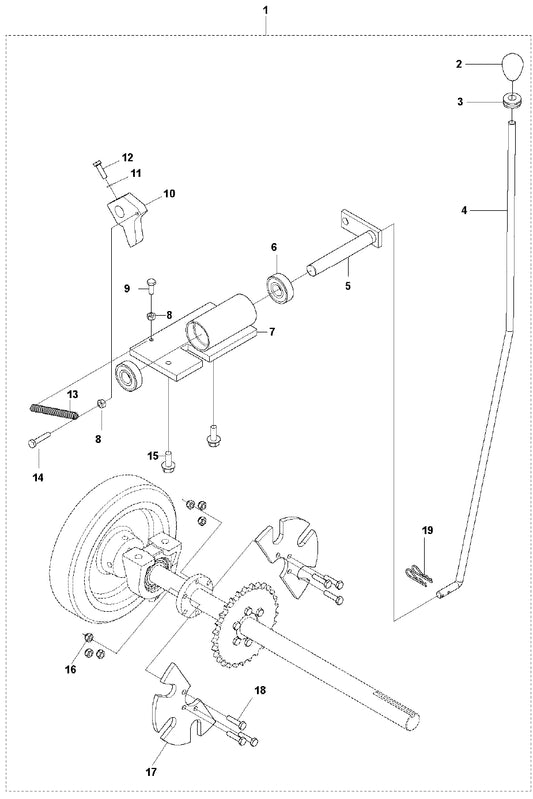 FS3500 Parking Brake Assembly Parts by Husqvarna
