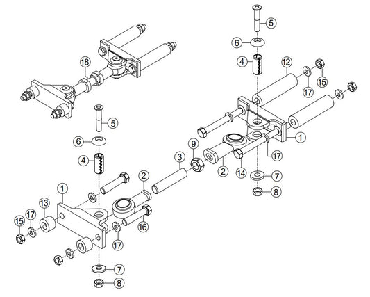 Pendulum Support Assembly Parts-RX 1575, RX 157533 YANMAR 3TNV80F DIESEL ENGINE