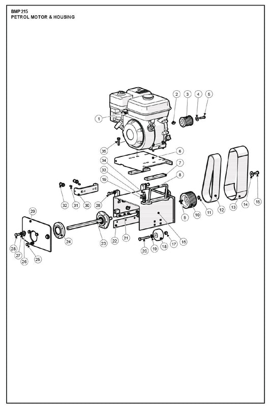 Petrol Motor And Housing Parts For 215 Petrol By Husqvarna