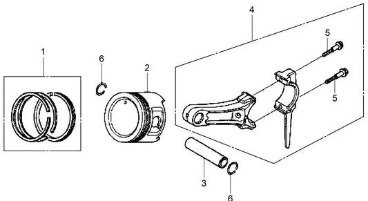 MVC82VH/VHW Honda GX160 Series Engine Piston  Assembly Parts