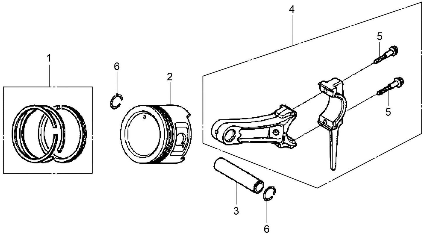 MVB85H Honda GX120UT2SM12 Engine Piston Assembly Parts