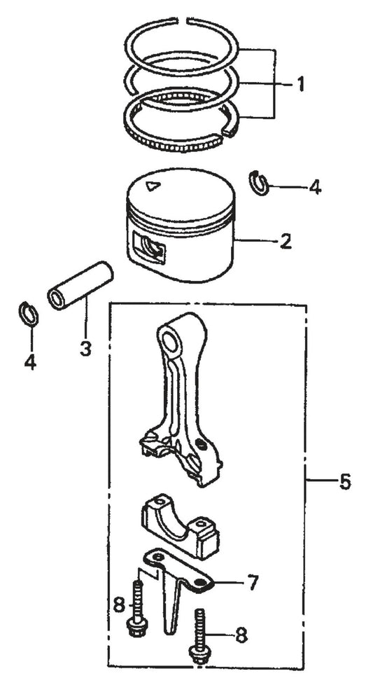 BP-25H Honda GXH50QXA Engine —Piston And Connecting Rod Assembly Parts By Multiquip