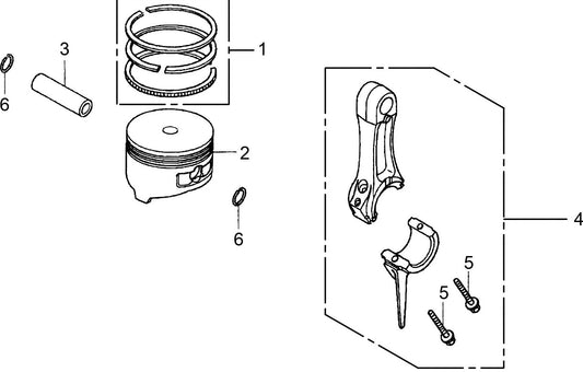 MTX50HD Honda GX100RTKRBF Engine Piston/CONNECTING Rod assembly Parts