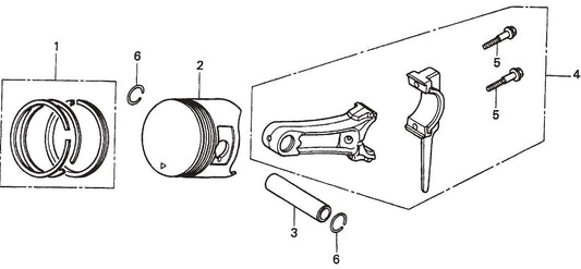 MVHR60HW HONDA GX120K1SM12  Piston/Connecting Rod Assembly Parts