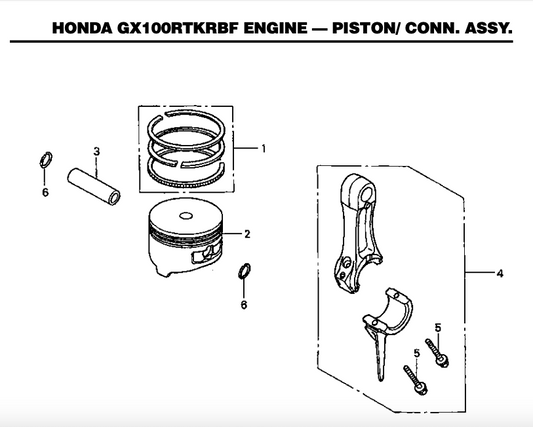 13101Z0D000 Piston GX100 Fits MTX50 MTX60HD MTX70HD Jumping Jack Rammer by Multiquip Mikasa