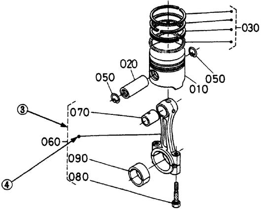 Piston and Crankshaft Assembly Parts for KD1800-KD6 Light Towers by Multiquip