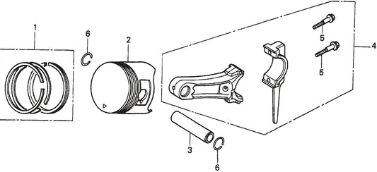MQ QP204H HONDA GX120K1PX2/GX120U1PX2 Engine Piston Assembly Parts By Multiquip