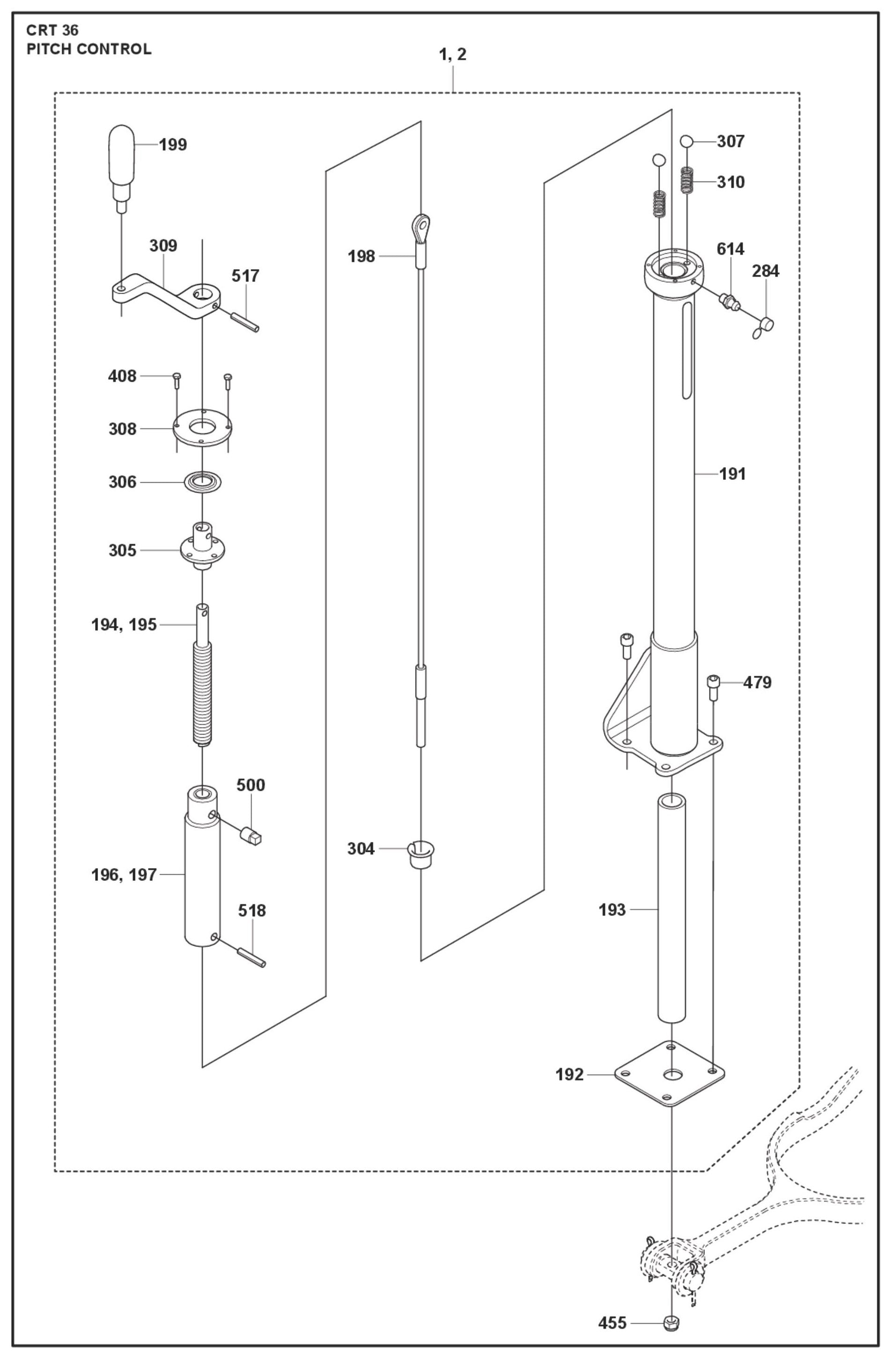 Pitch Control Parts For Ride On Trowel CRT 36 By Husqvarna