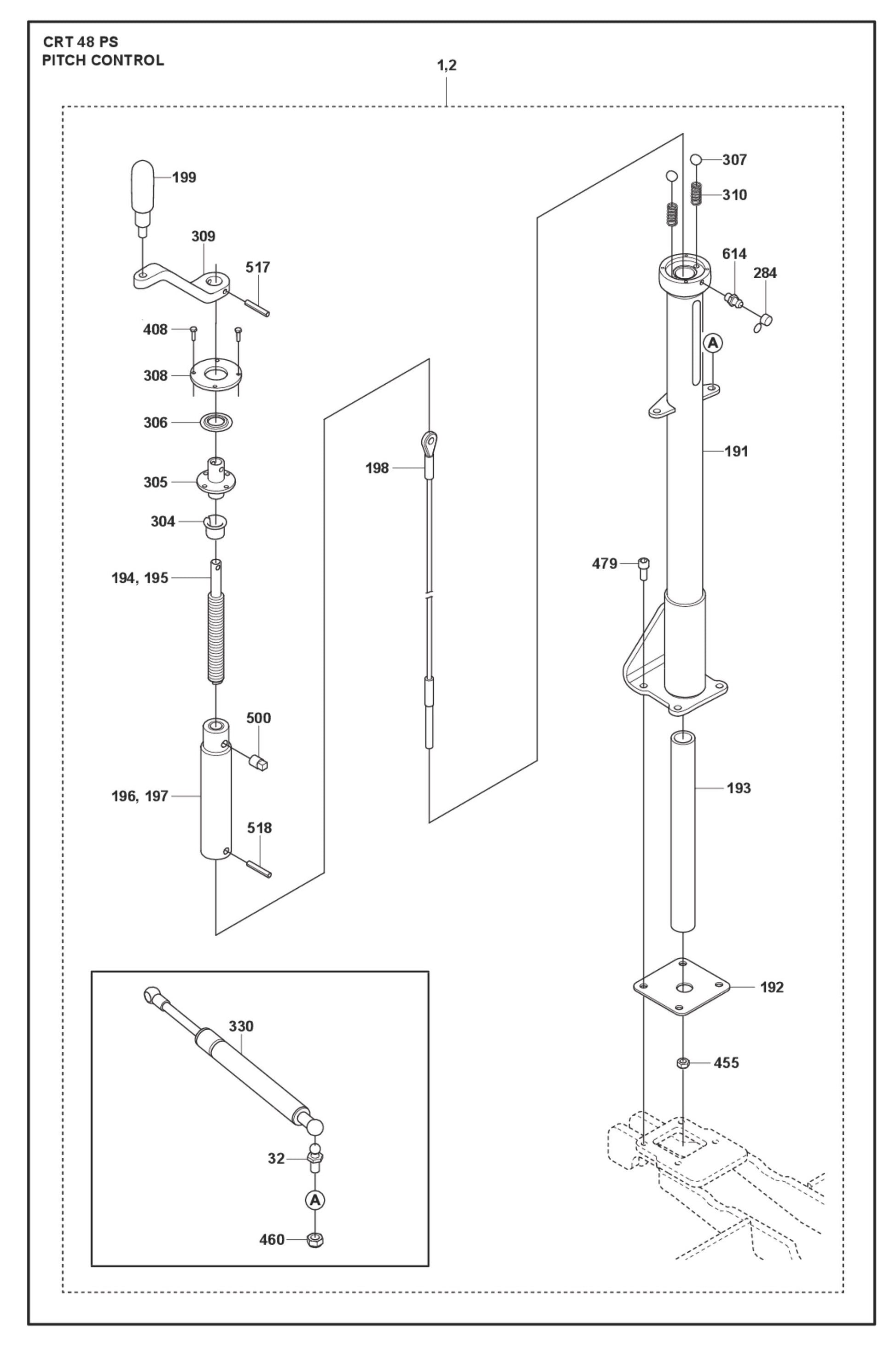 Pitch Control Parts For Ride On Trowel CRT 48 PS By Husqvarna