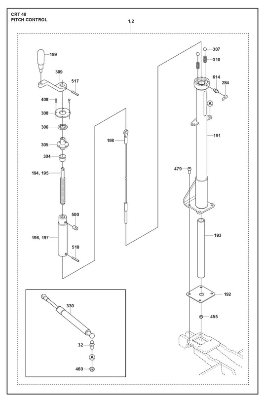Pitch Control Parts For Ride On Trowel CRT 48 Petrol By Husqvarna