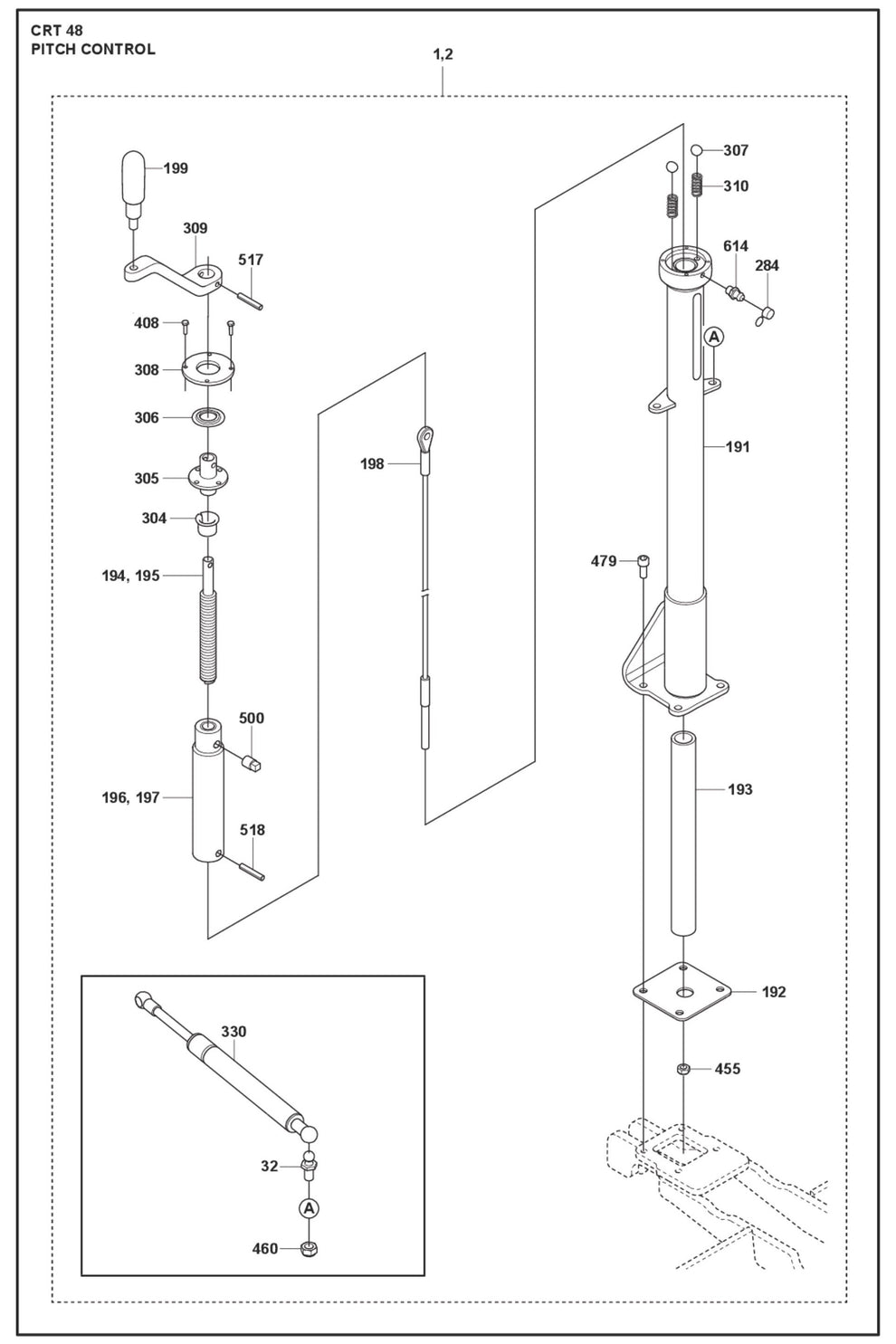 Pitch Control Parts For Ride On Trowel CRT 48 Diesel By Husqvarna