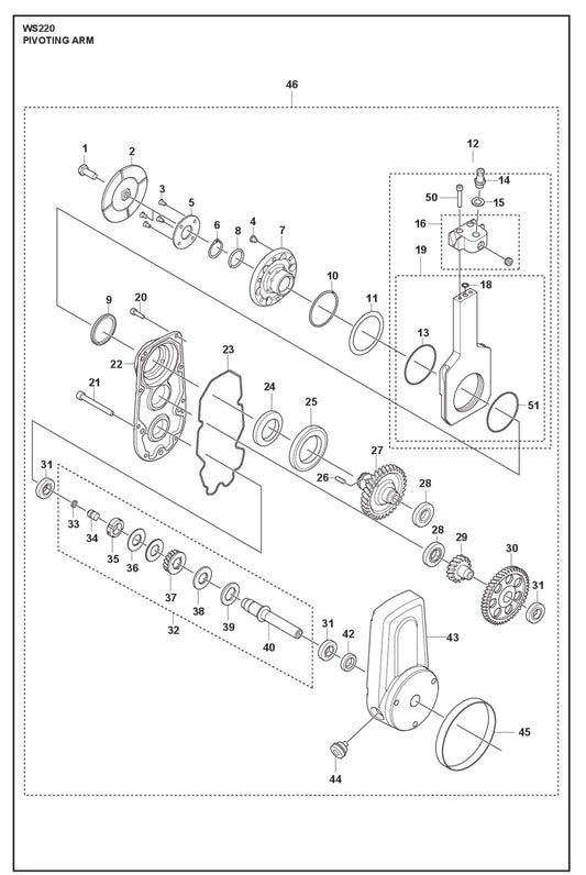 Pivoting Arm Parts For WS 220 By Husqvarna