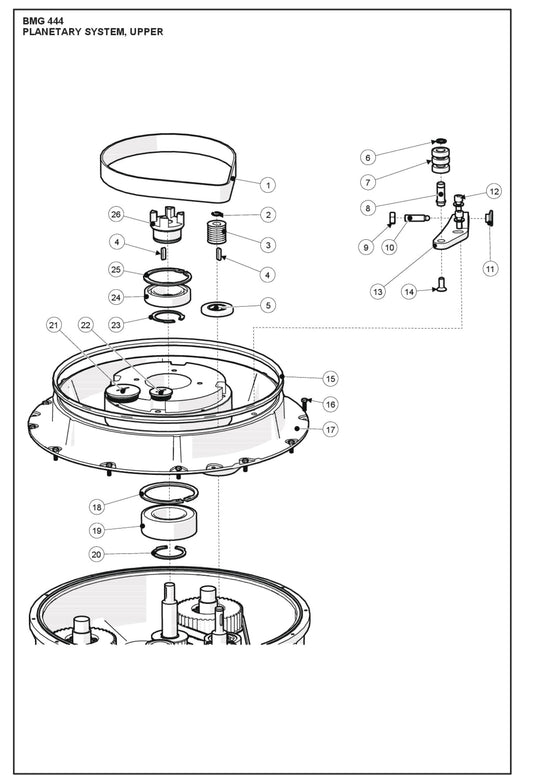 Planetary System, Upper Parts For BMG 444 By Husqvarna
