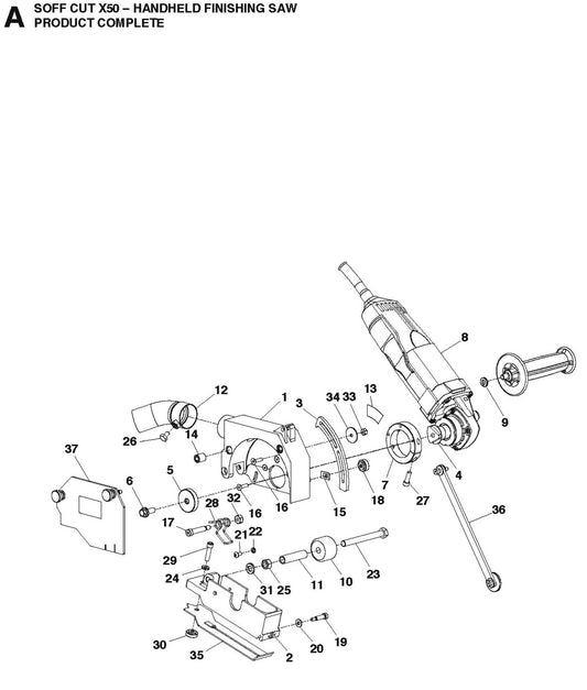 Product Complete Parts For Soff Cut X50- Handheld Finishing Saw By Husqvarna