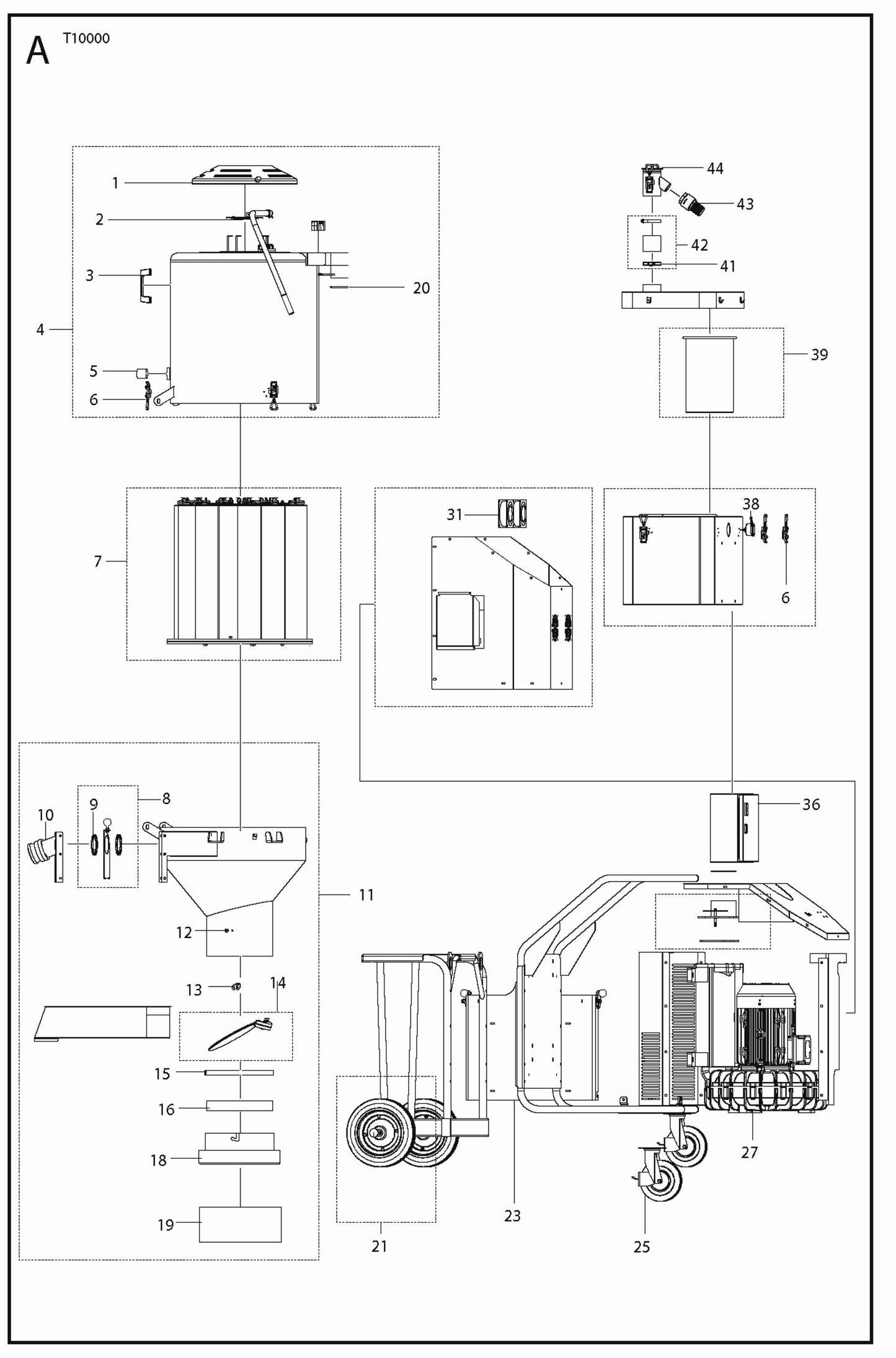 Product Complete Parts For T 10000 Dust Extractor By Husqvarna