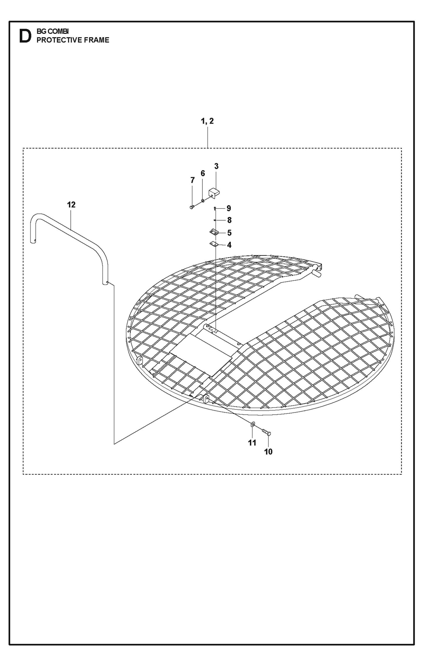 Protective Frame Parts For BG Combi By Husqvarna