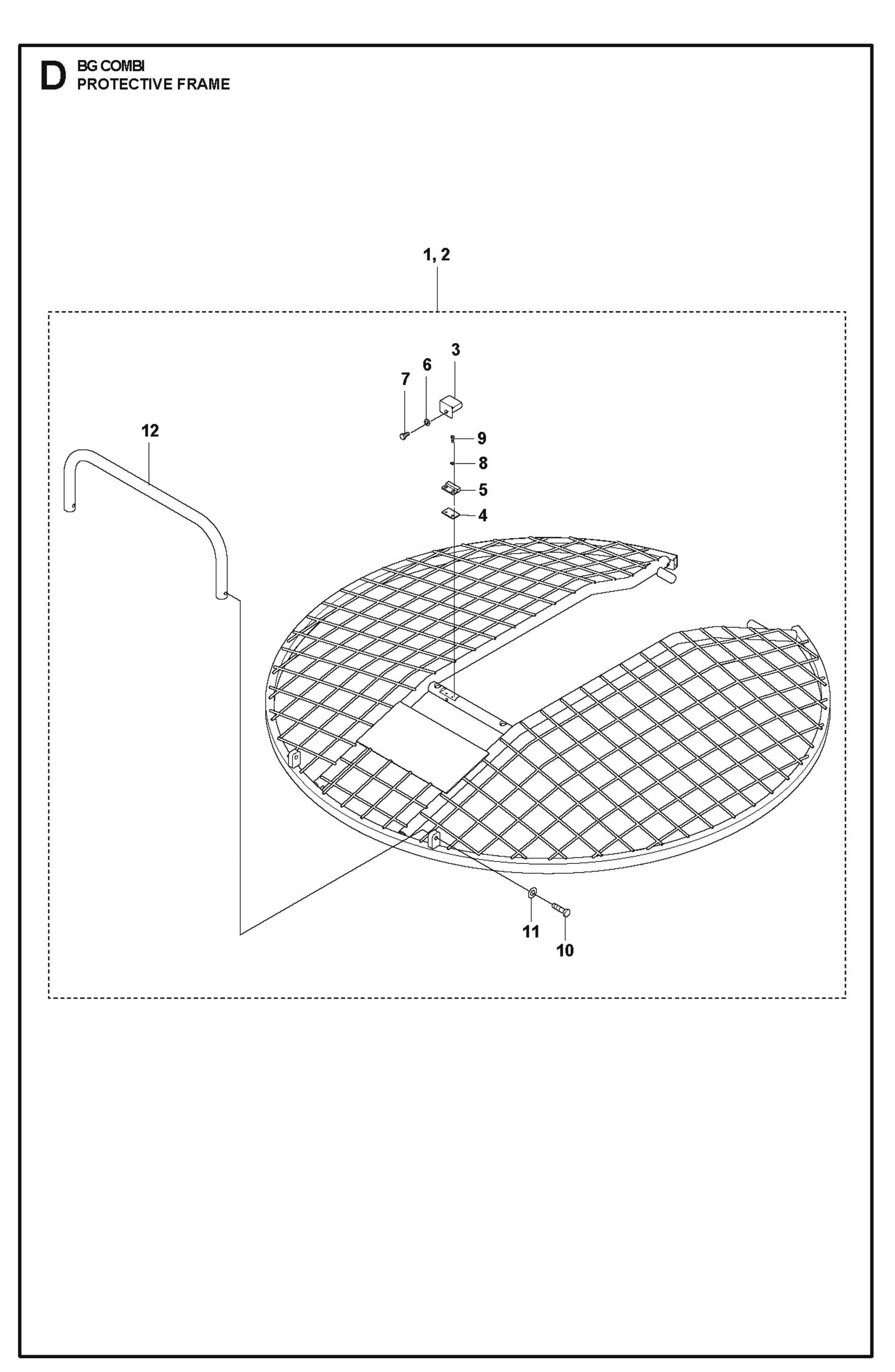 Protective Frame Parts For BG Combi By Husqvarna