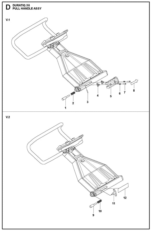 Pull Handle Assembly Parts For HTC X6  By Husqvarna