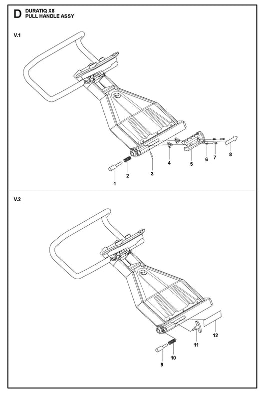 Pull Handle Assembly Parts For HTC X8 By Husqvarna