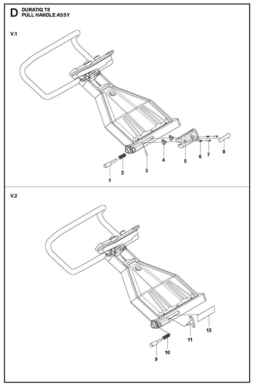 Pull Handle Assembly Parts For HTC T8 By Husqvarna