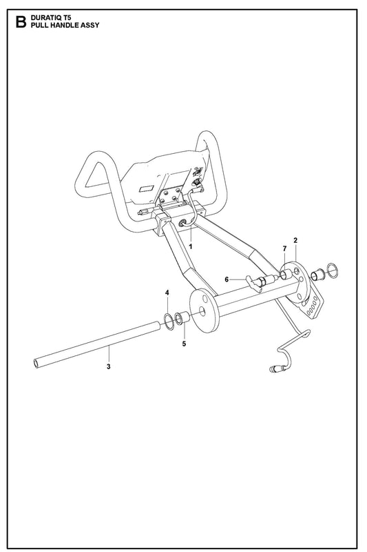 Pull Handle Assembly Parts For HTC T5 (4 kW) By Husqvarna