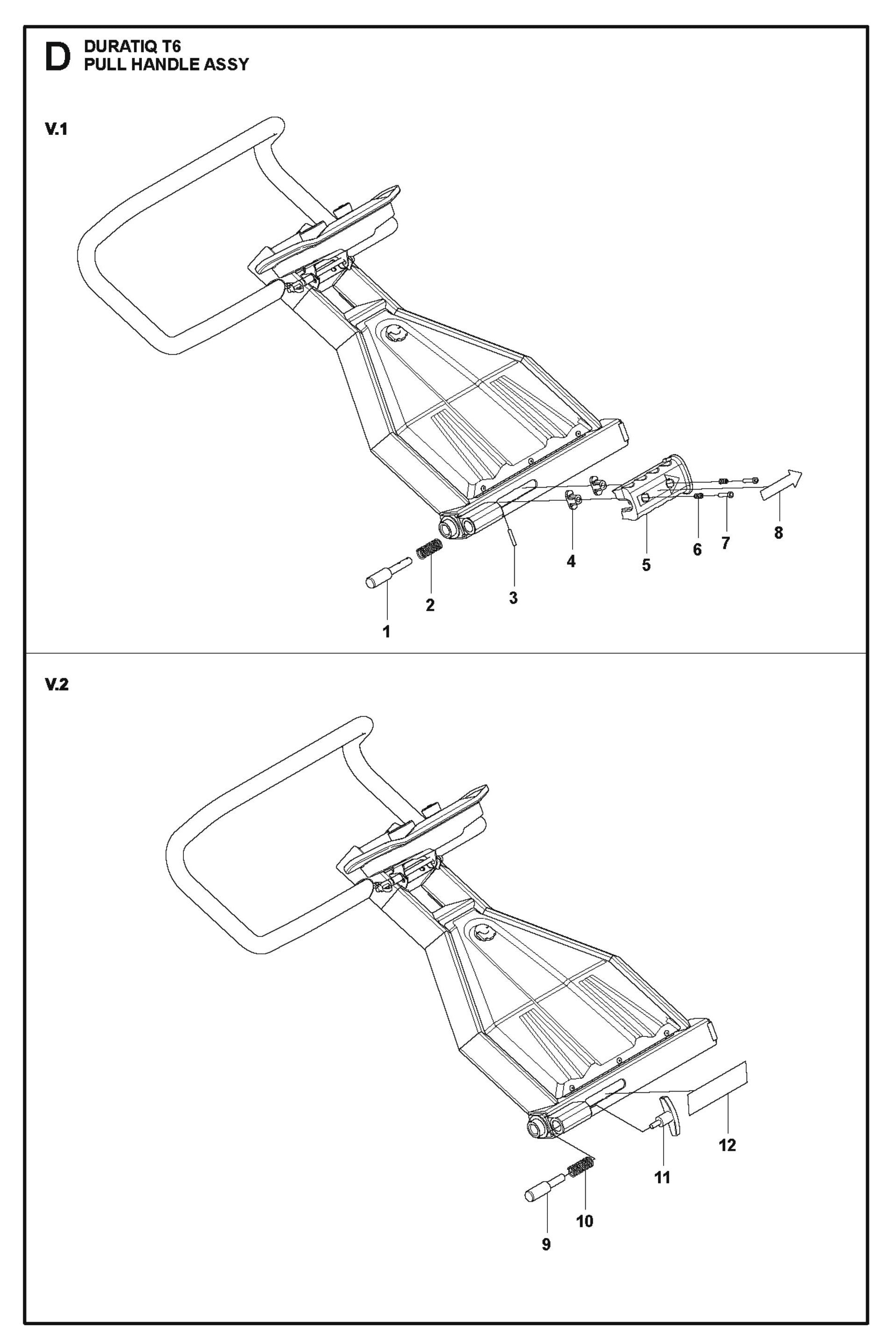 Pull Handle Assembly Parts For HTC T6 By Husqvarna
